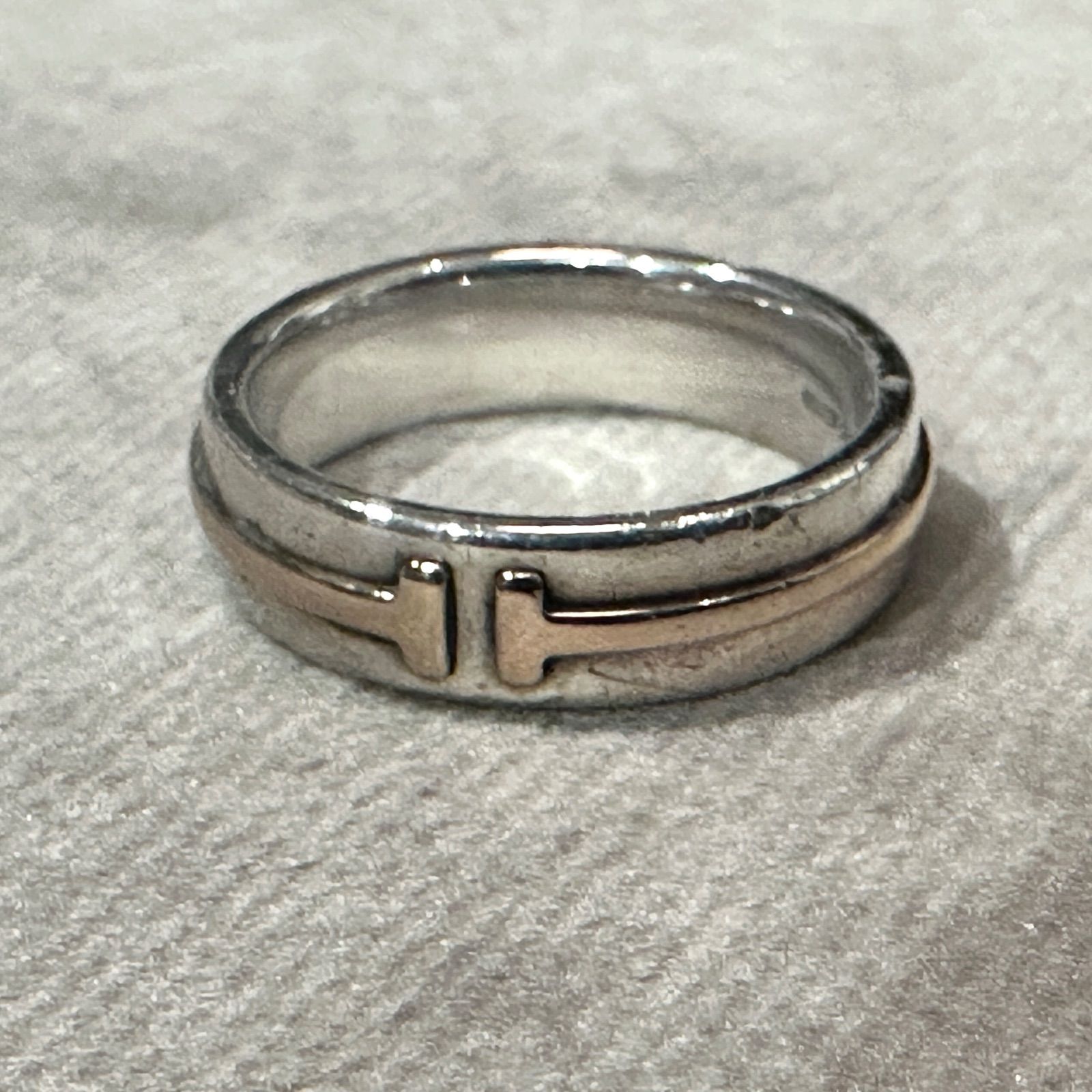 TIFFANY&Co. ティファニー T TWO ナロー リング 指輪 750 925 K18 16