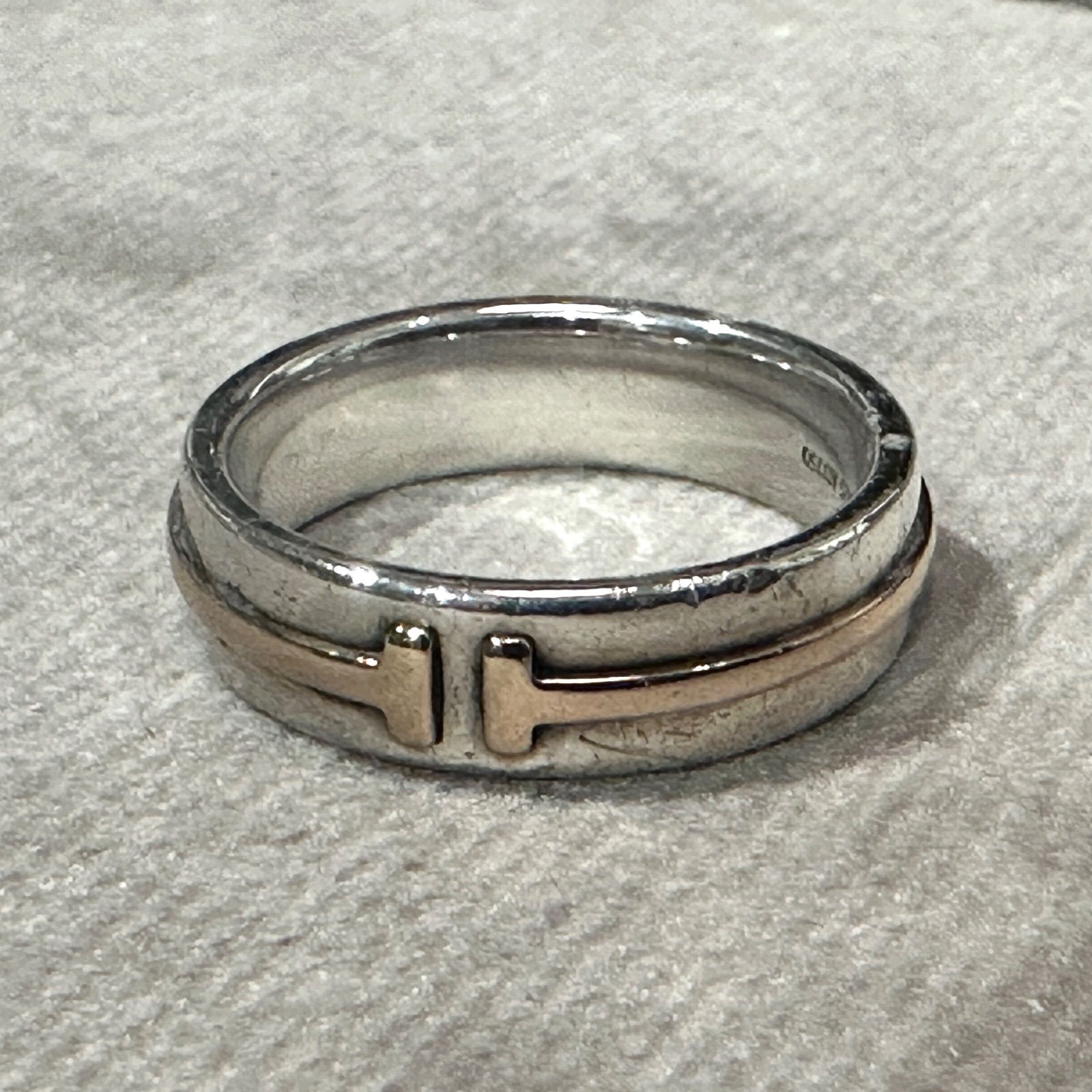 TIFFANY&Co. ティファニー T TWO ナロー リング 指輪 750 925 K18 16