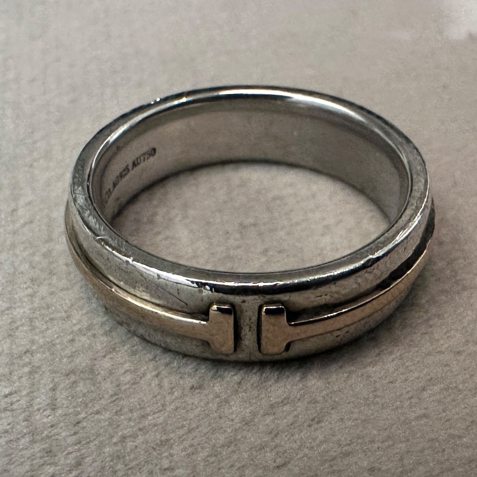 TIFFANY&Co. ティファニー T TWO ナロー リング 指輪 750 925 K18 16