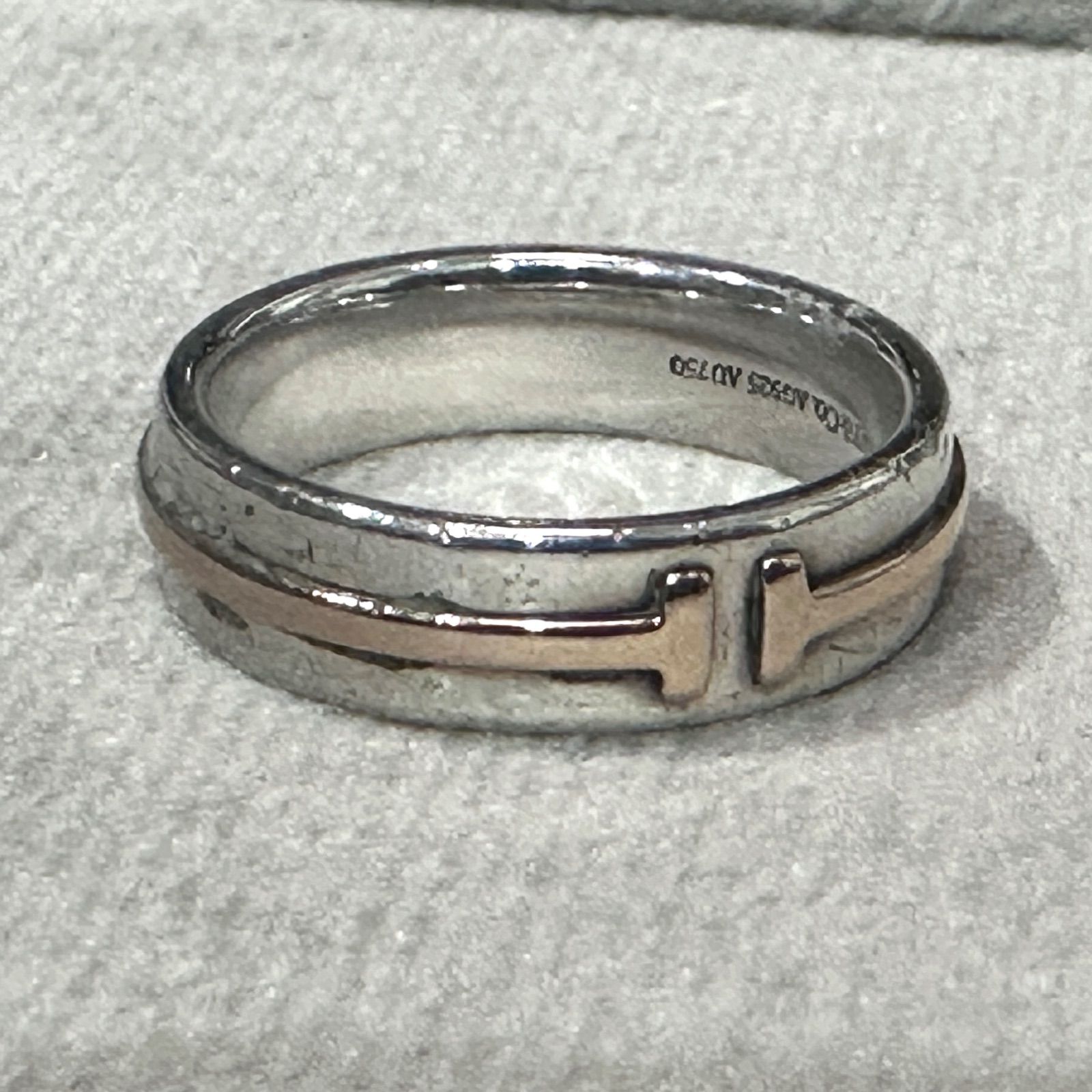 TIFFANY&Co. ティファニー T TWO ナロー リング 指輪 750 925 K18 16