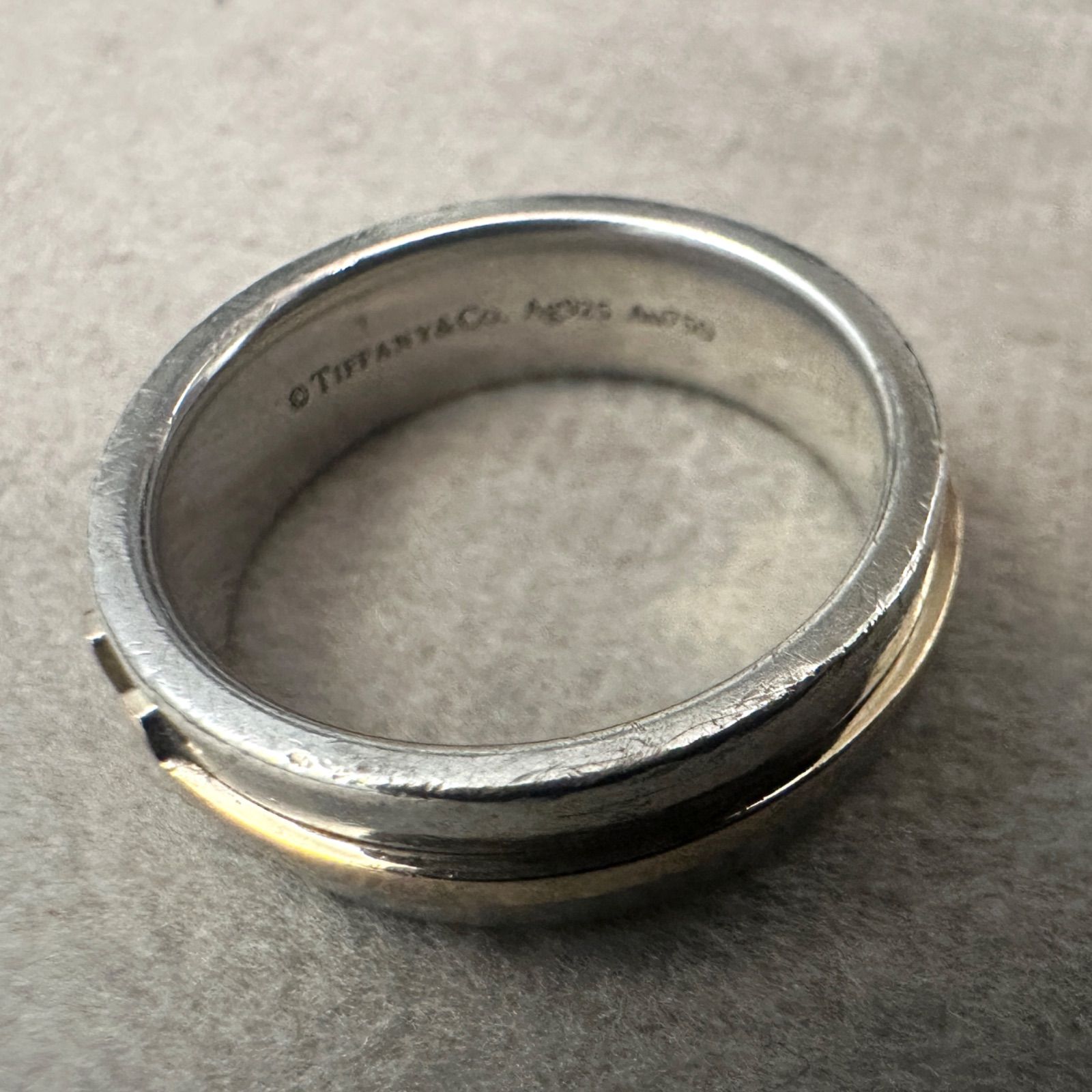 TIFFANY&Co. ティファニー T TWO ナロー リング 指輪 750 925 K18 12号 