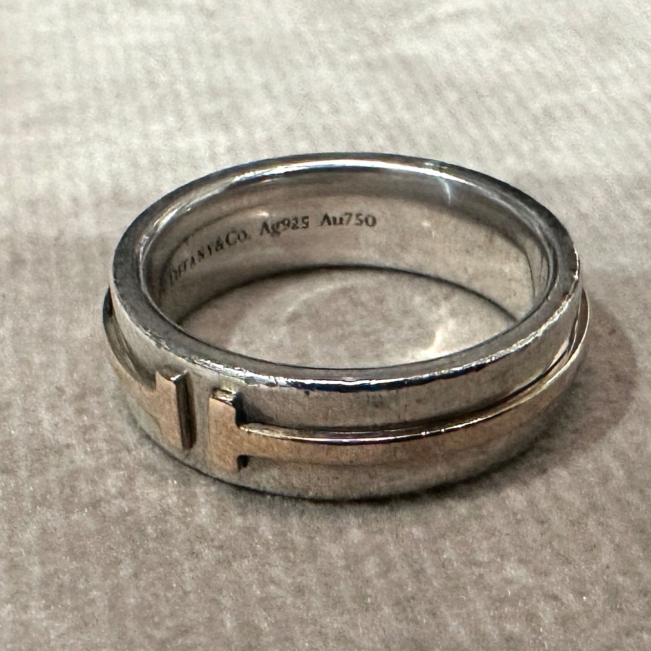 TIFFANY&Co. ティファニー T TWO ナロー リング 指輪 750 925 K18 12号