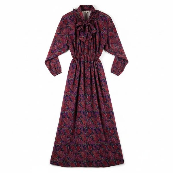 ハナエモリ HANAE MORI PARIS 森英恵 ワンピース ロング ペイズリー柄