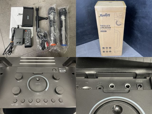 カラオケスピーカーセット 【中古】動作保証 Moukey TROLLEY SPEAKER