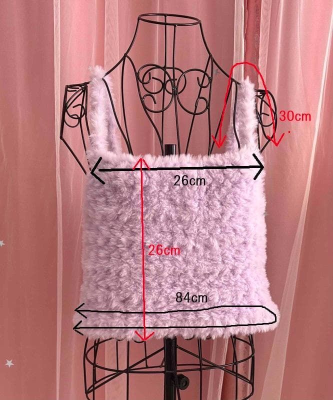 モコモコファーのビスチェ ライトパープル ※ハンドメイド