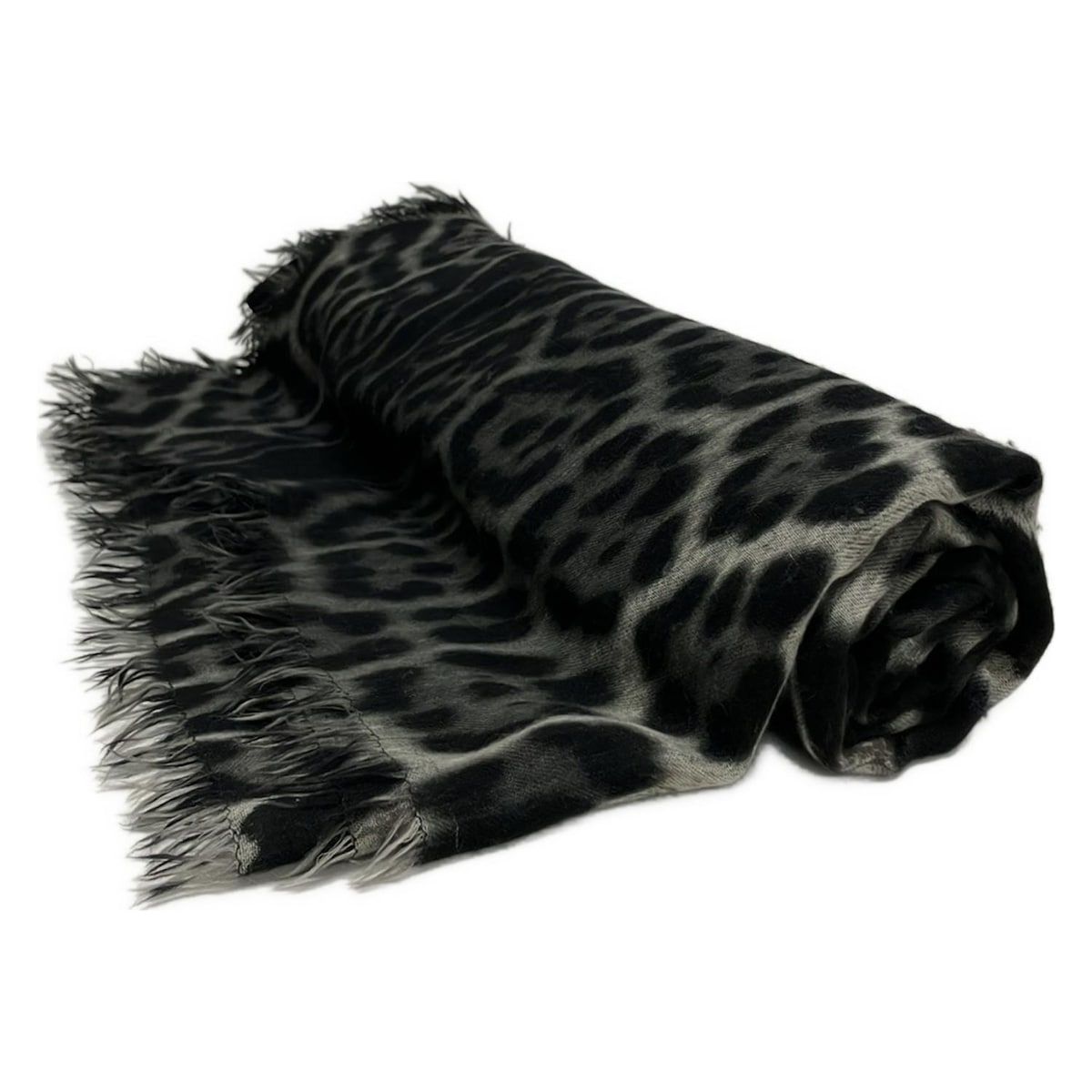 イヴサンローランリヴゴーシュ ストール(ショール) - 黒×グレー×マルチ