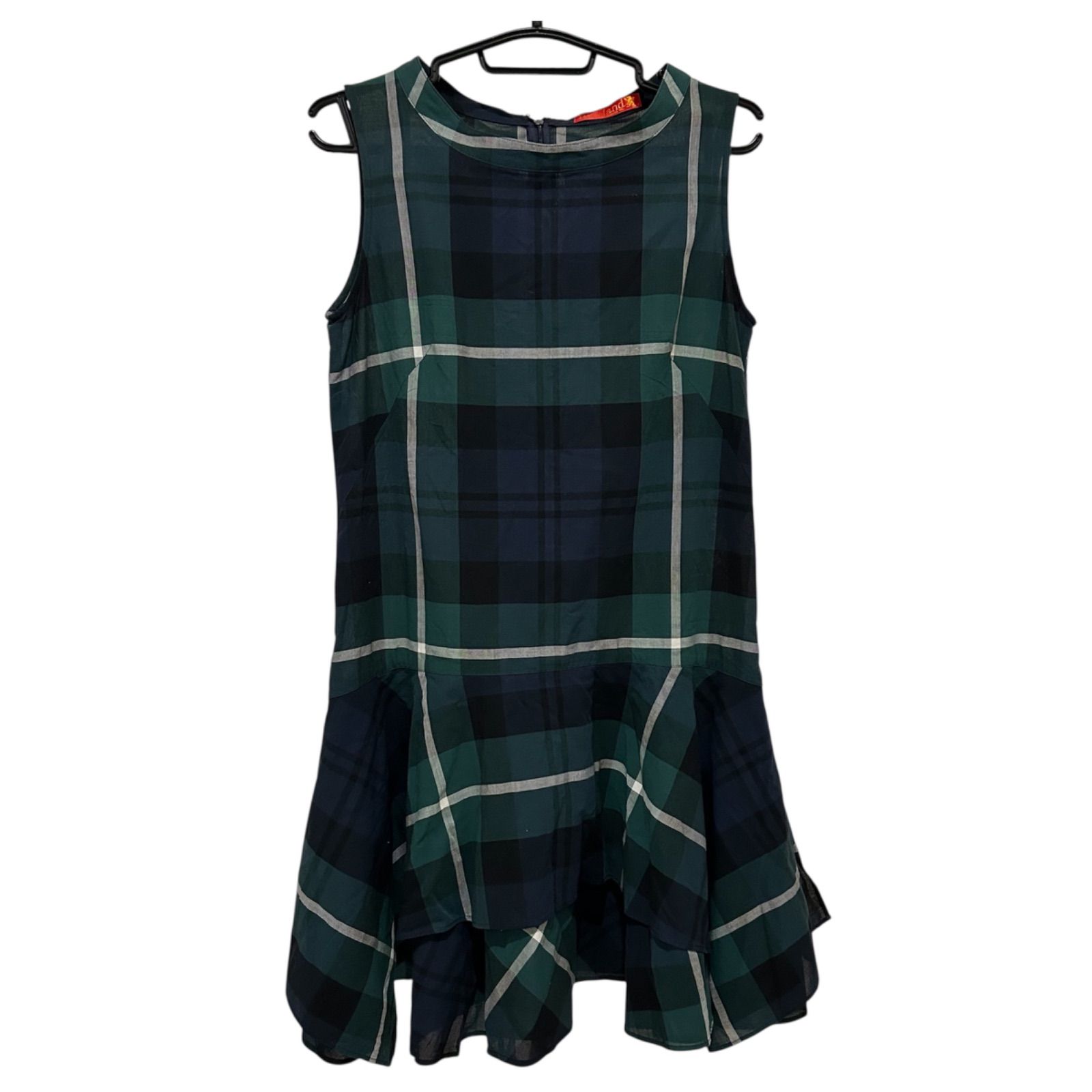 York land ヨークランド タータンチェックワンピース ノースリーブ