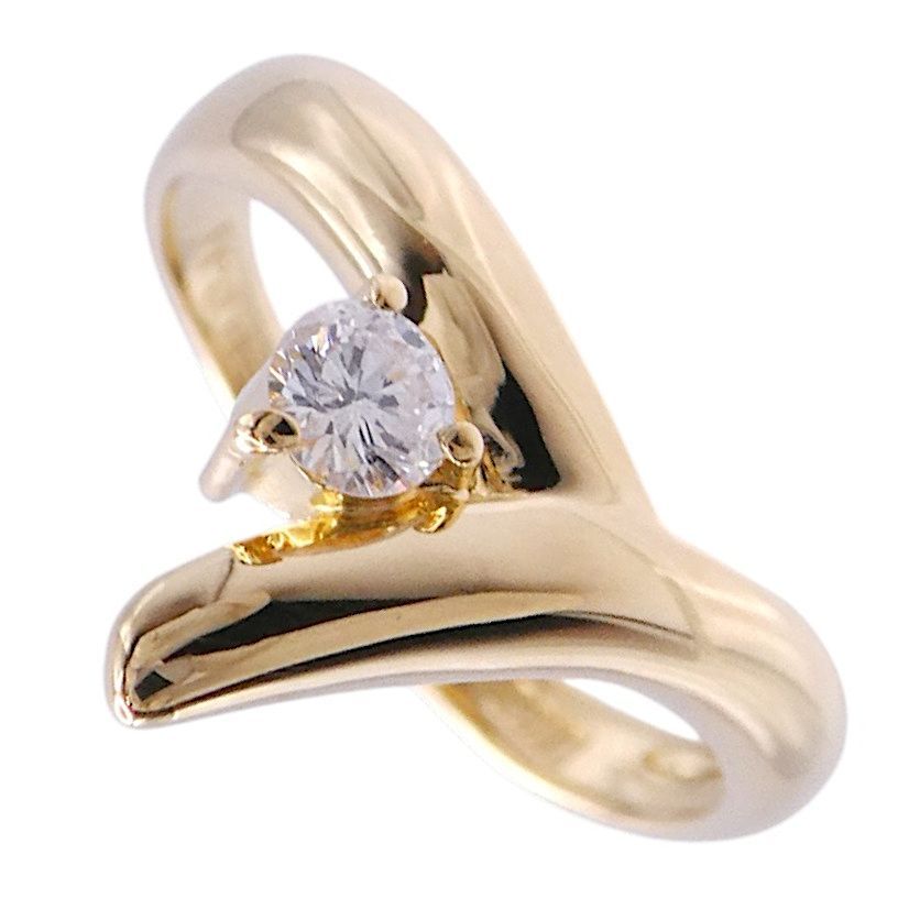 リング K18 ダイヤモンド0.11ct ピンキーリング 3号 - メルカリ