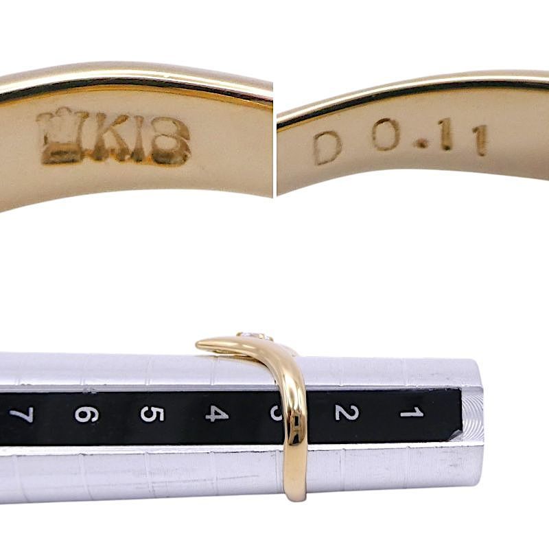 リング K18 ダイヤモンド0.11ct ピンキーリング 3号 - メルカリ