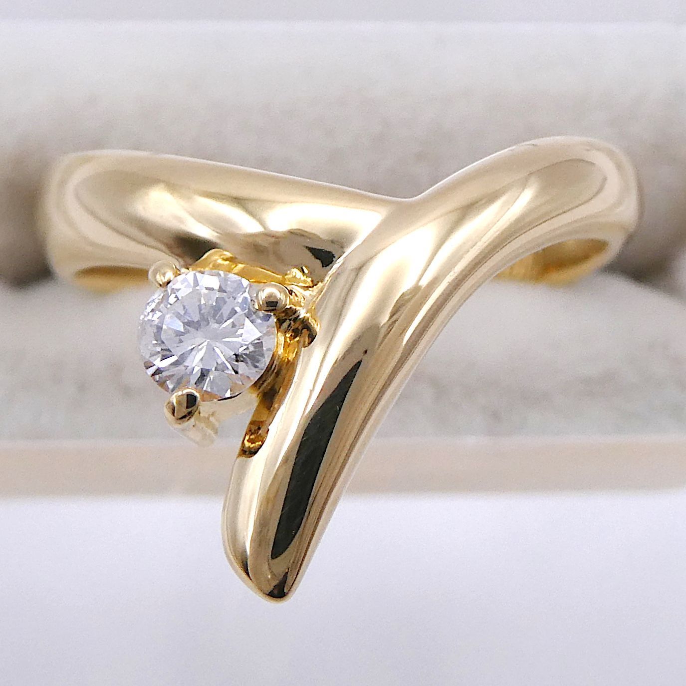 リング K18 ダイヤモンド0.11ct ピンキーリング 3号 - メルカリ