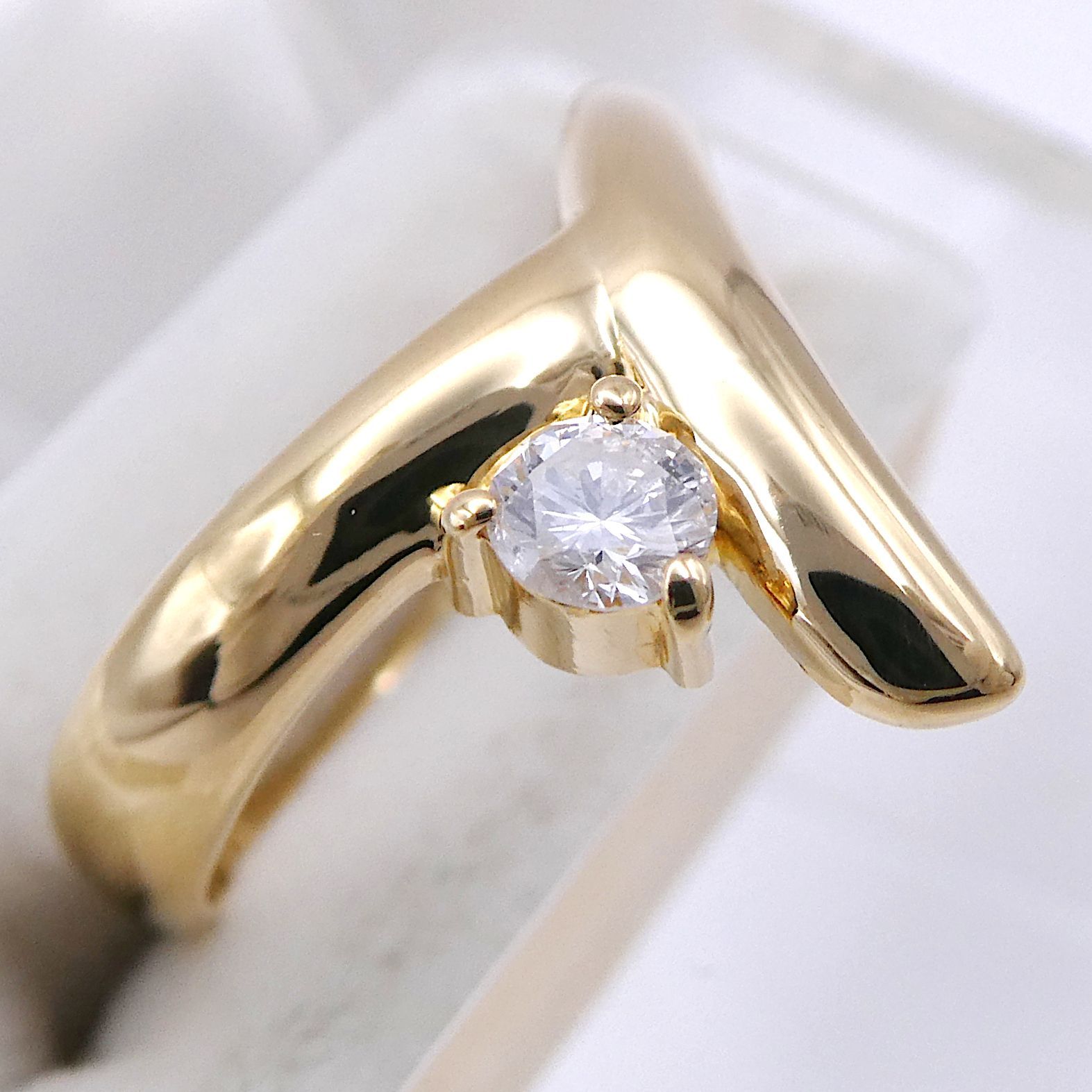リング K18 ダイヤモンド0.11ct ピンキーリング 3号 - メルカリ