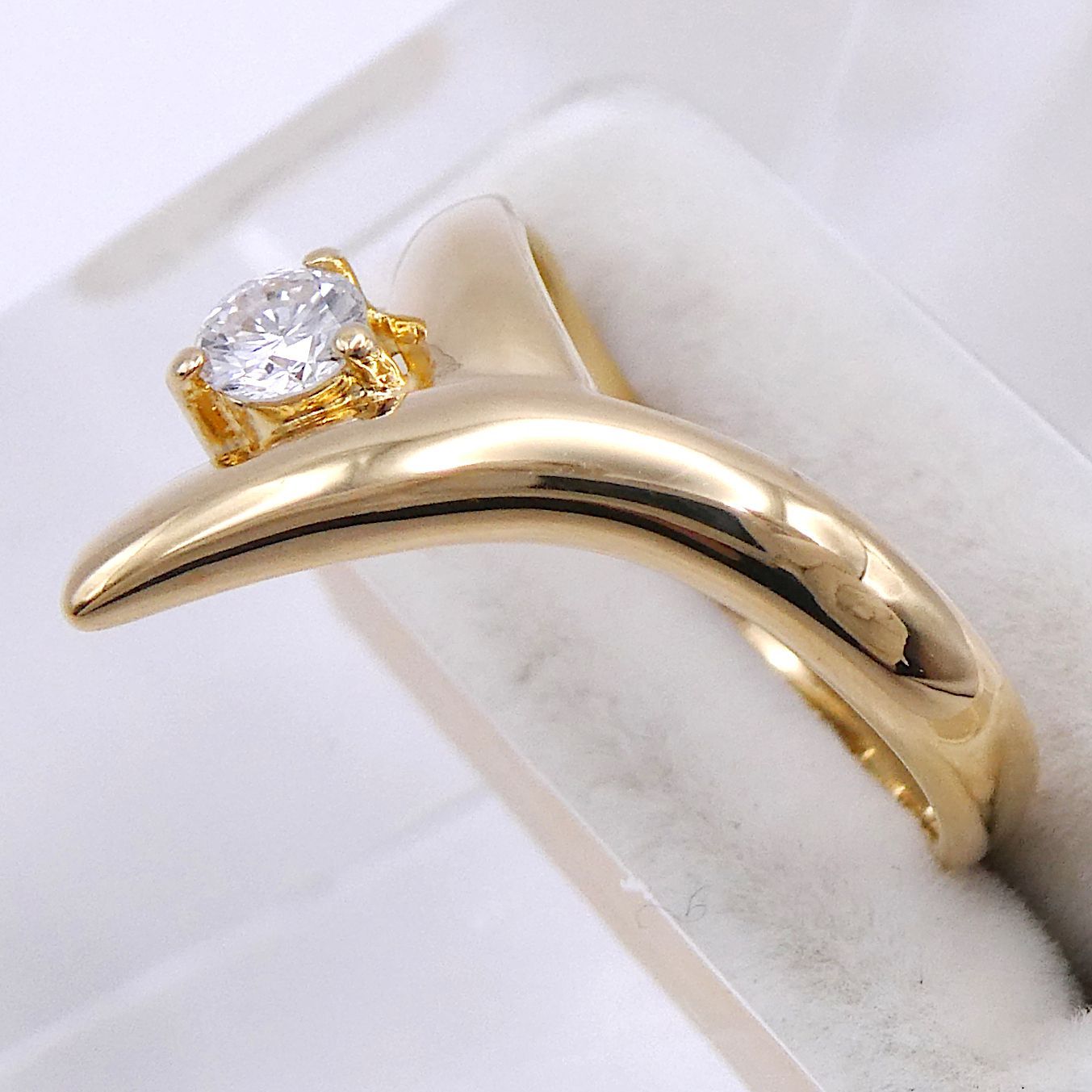 リング K18 ダイヤモンド0.11ct ピンキーリング 3号 - メルカリ