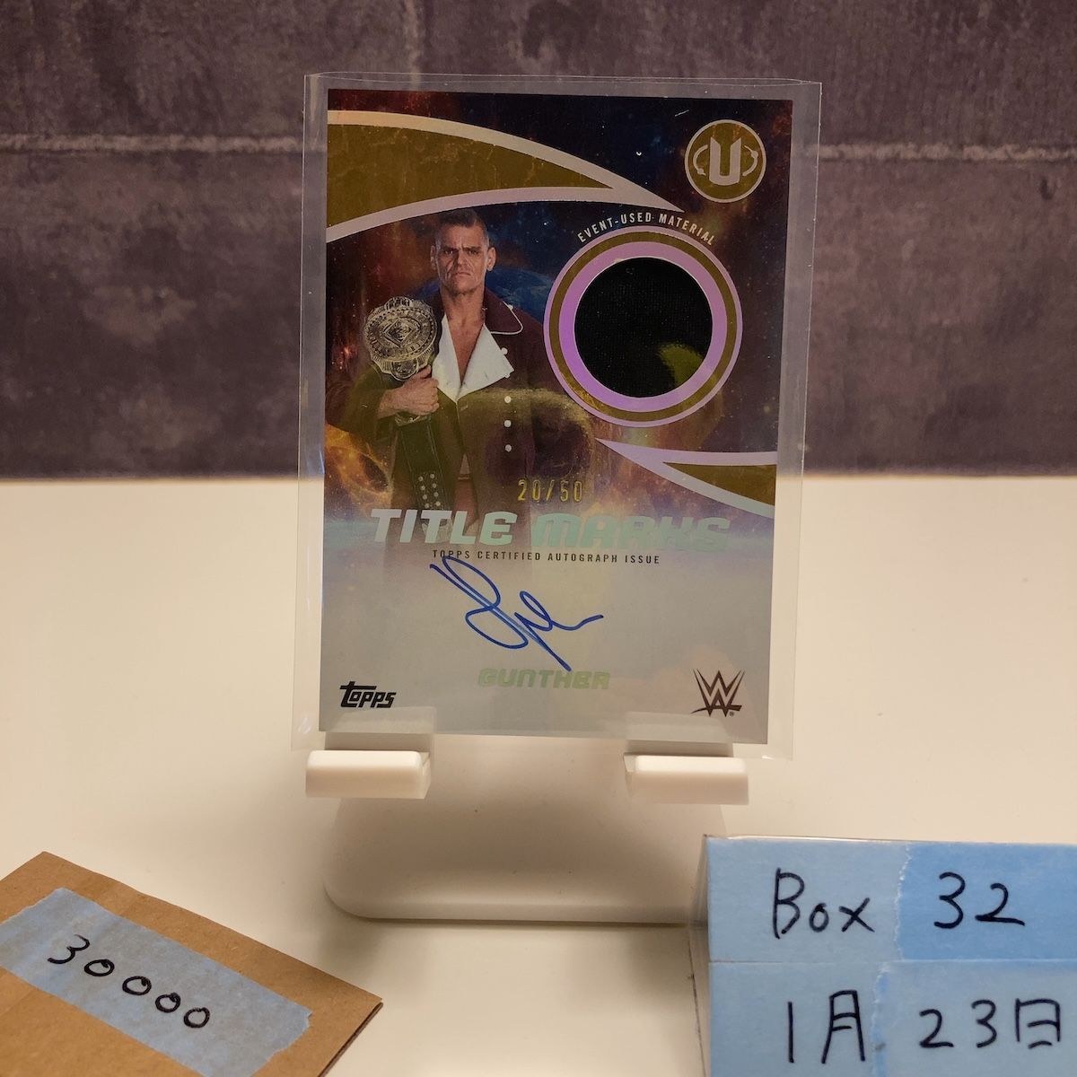2025 Topps GUNTHER 20/50 直筆サインカード WWE Title Marks Event-used Material ジャージ RAW カード