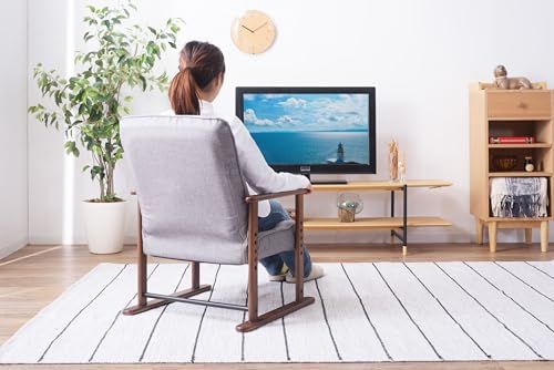 新品 東谷 高座椅子S LSS-34GY グレー W56×D56.5~74.5×H67.5~85×SH29