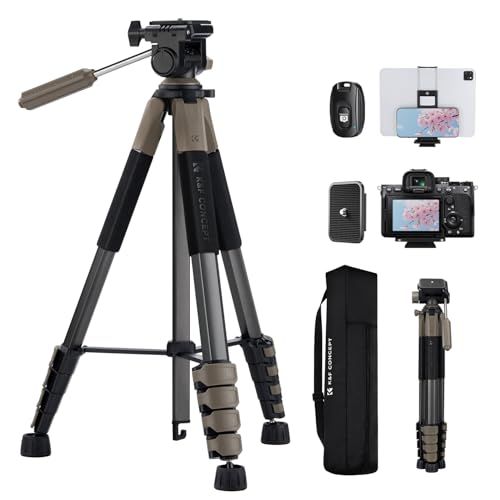 Camera Tripod K&F Concept 190cm Camera Tripod Smartphone Tripod Lightweight Tripod Compact Travel Tripod 5-Step Retractable 360° Rotation Load Capacity 4 kg Portable 5-sided Profile Tube with Remote Shooting Remote Control Detachable Video Gimbal+Tablet/Portable 9b181ea5