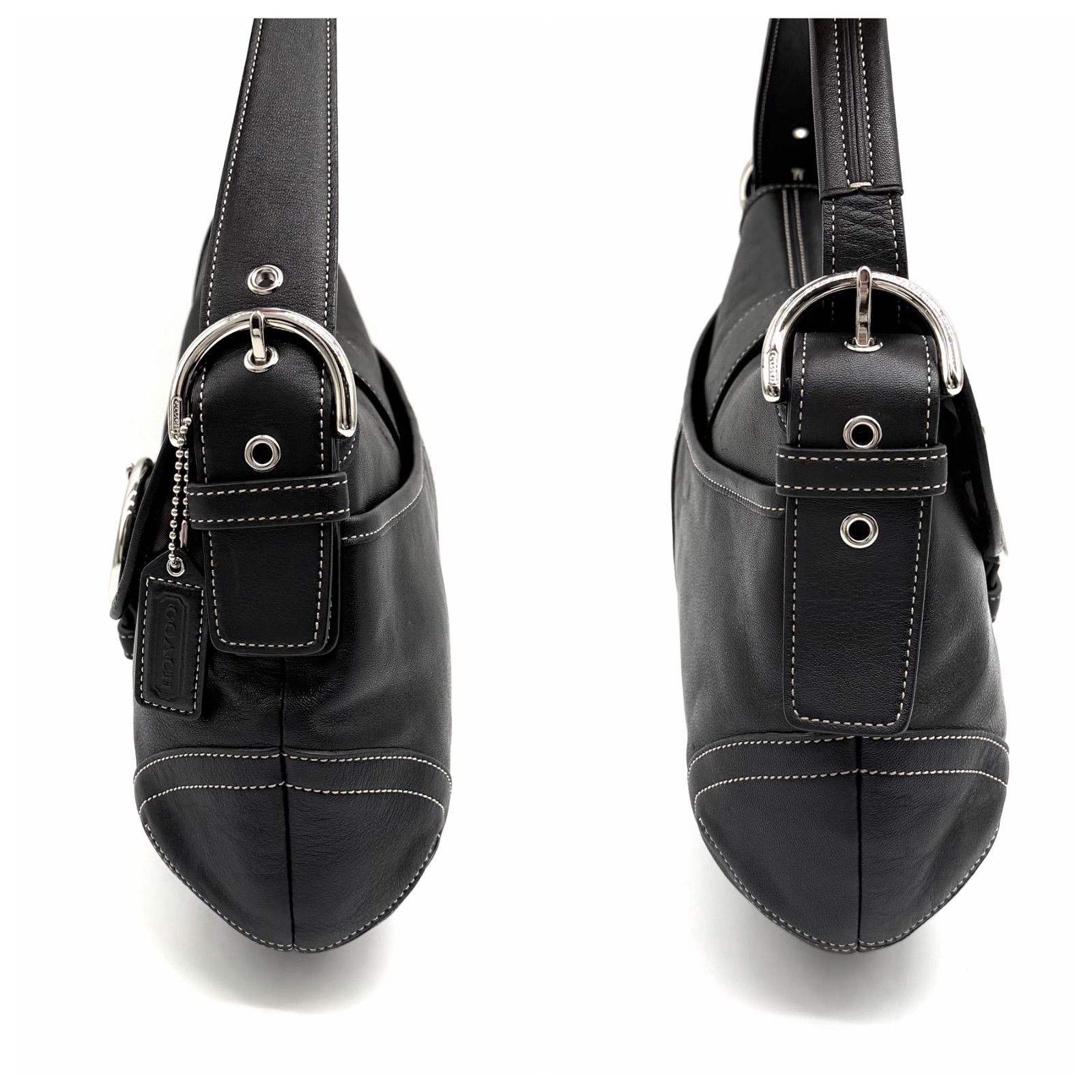 COACH y2k soho shoulder bag accessory porch black leather belt 