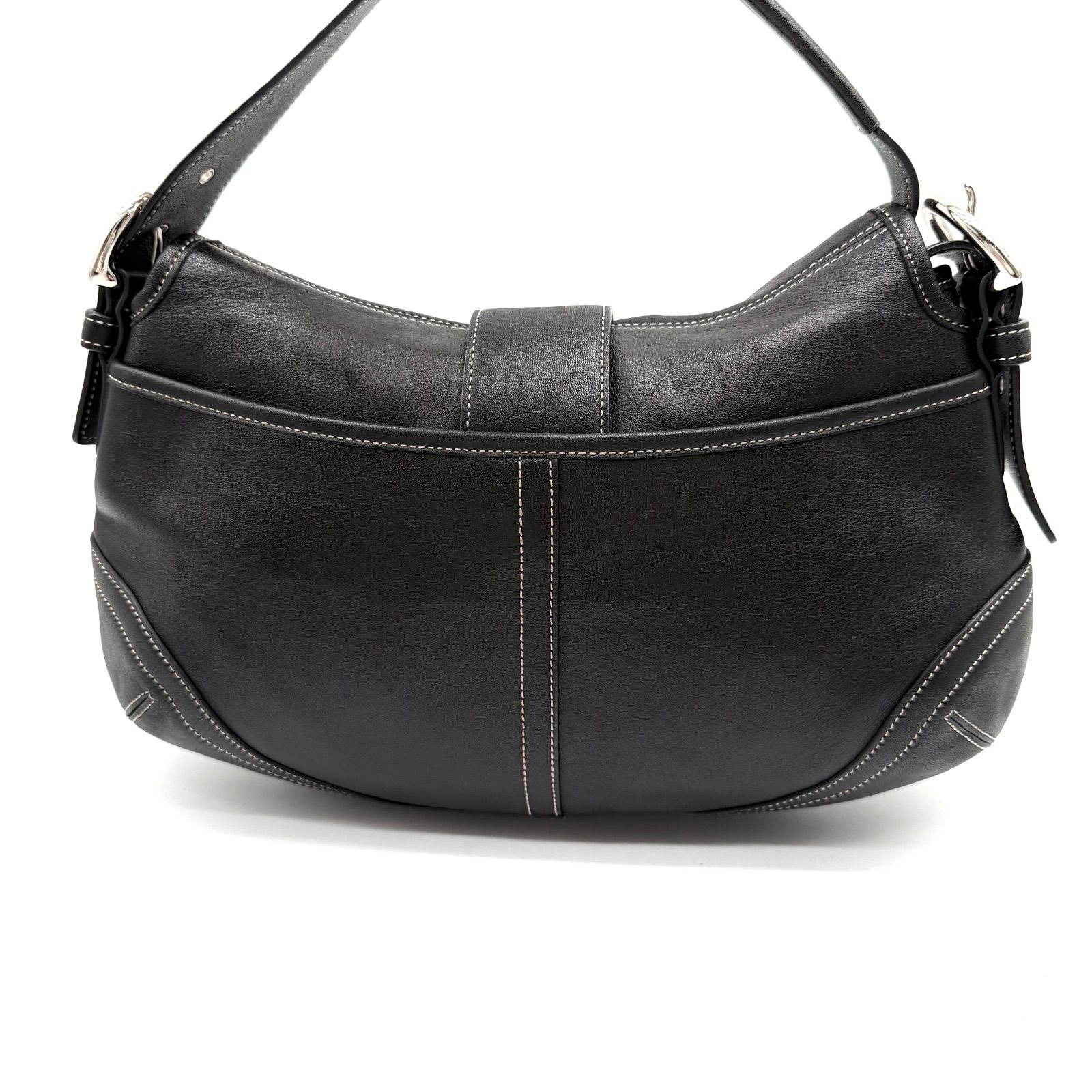 COACH y2k soho shoulder bag accessory porch black leather belt