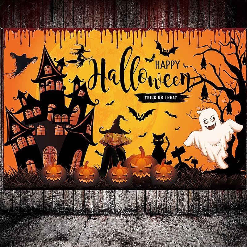 ハロウィン タペストリー 180×110cm 特大 背景布 ハロウィン飾り Happy