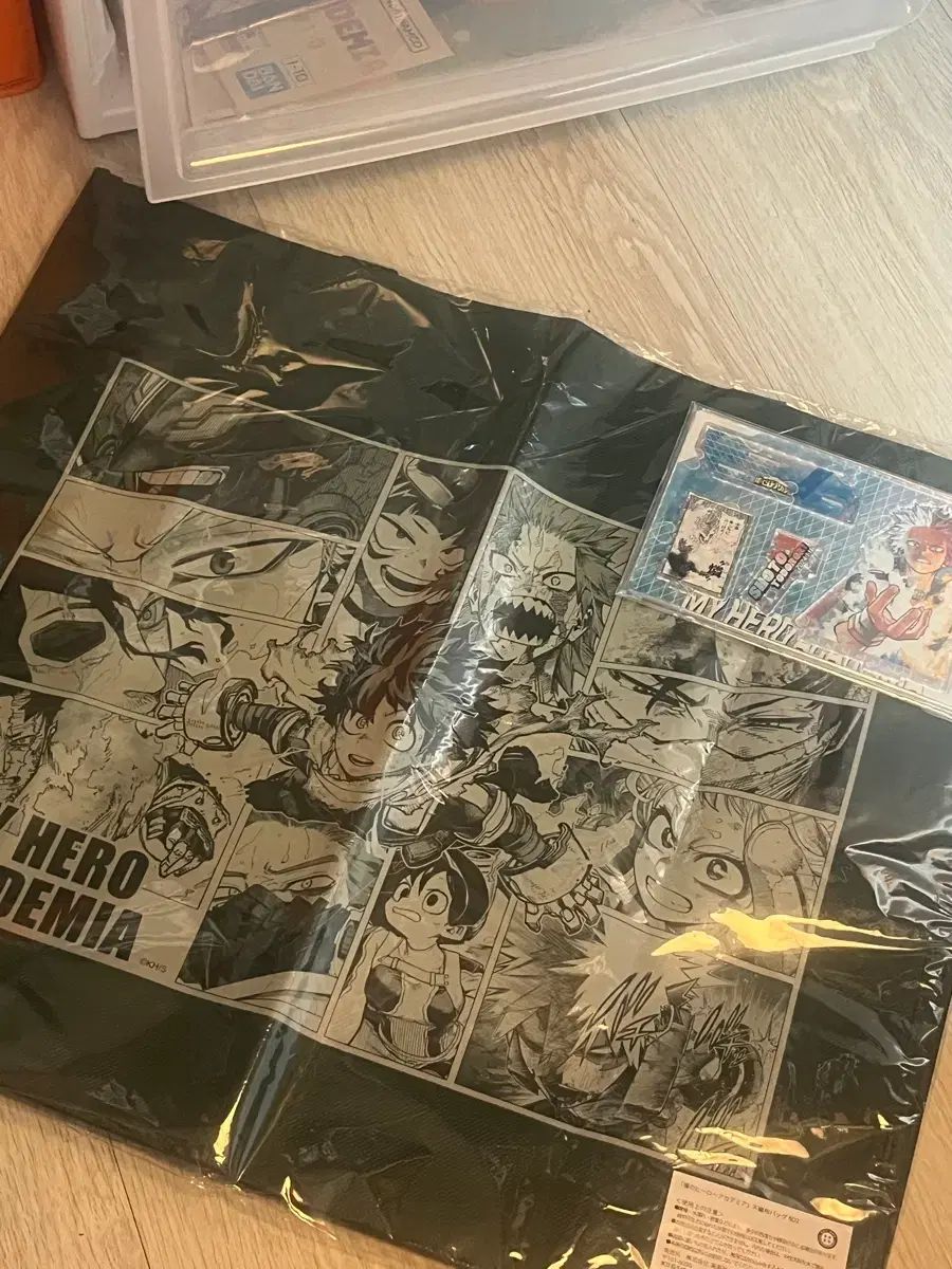 私 ヒーロー アカデミア JUMP SHOP 原画 不織布 カバン 緑 谷出久 爆豪