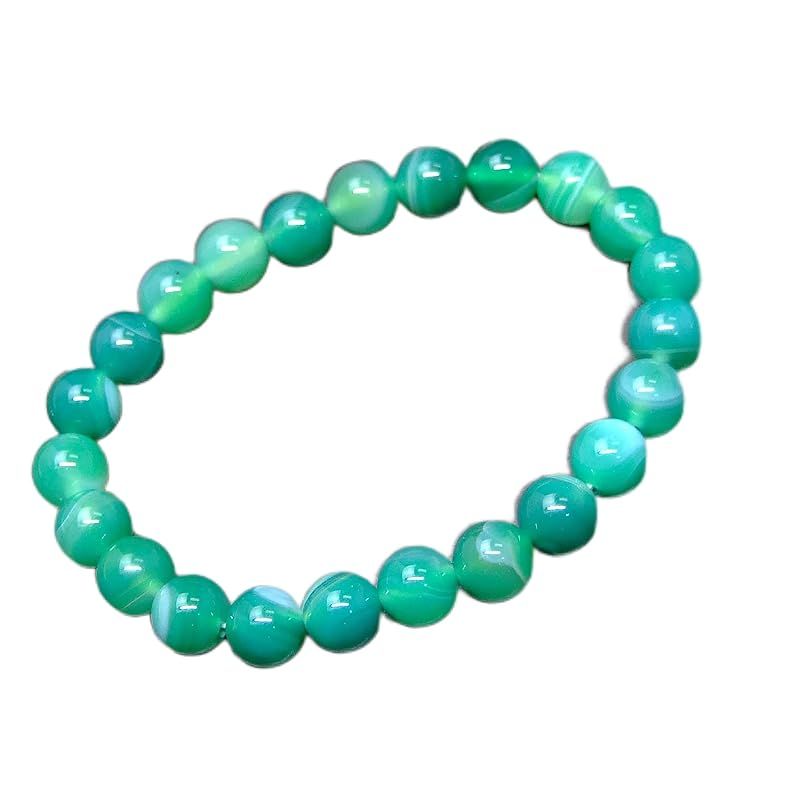 新品】 [hinryo] 43995A 8mm AA 緑縞瑪瑙 メノウ グリーンアゲート