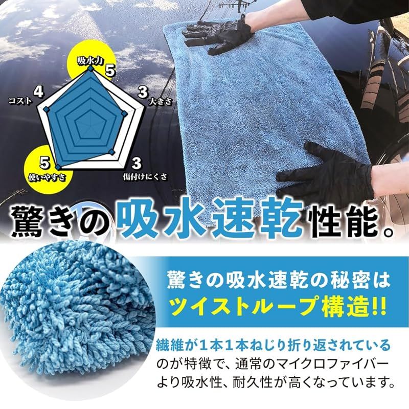 ながら洗車】 ドライセカンド 2枚セット『 拭き上げタオル決定版