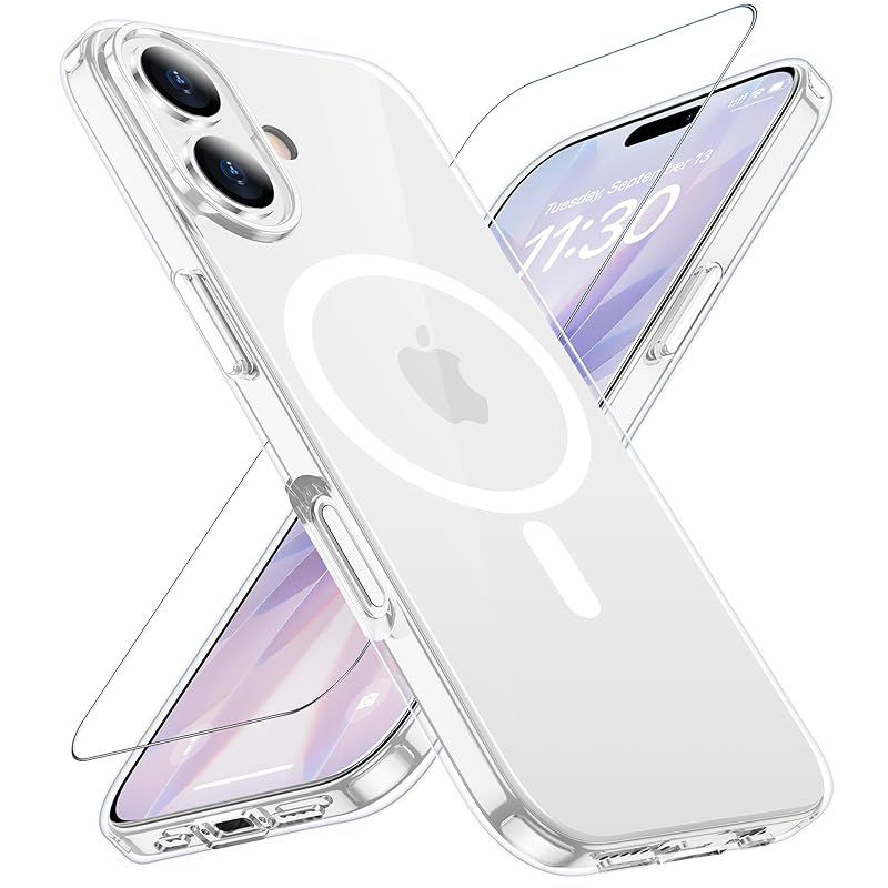 gogorelax for iPhone 17 用 ケース クリア Magsafe対応 ガラス