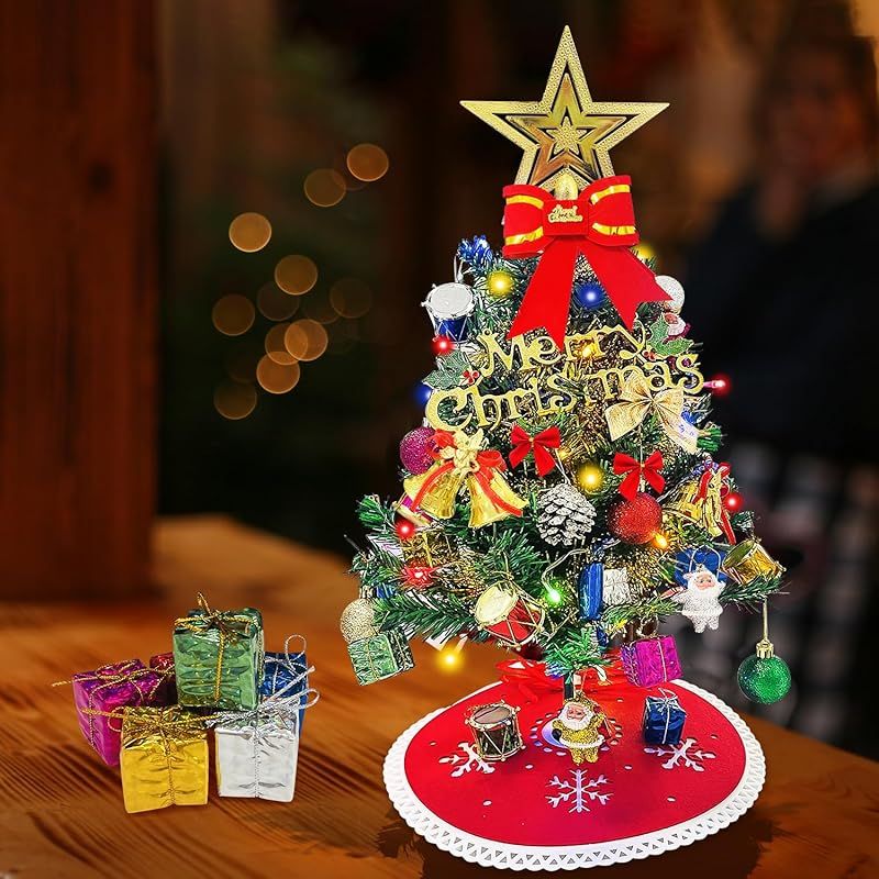 Sutekus 卓上 クリスマス ツリー 電飾つき セット かわいい ミニ