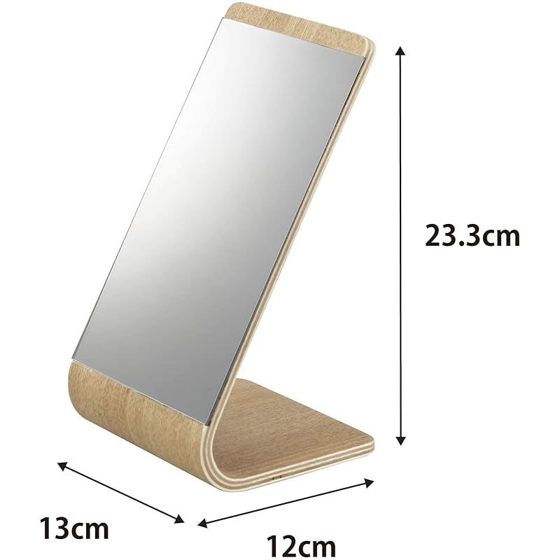 山崎実業(Yamazaki) スタンドミラー ナチュラル 約W13×D12×H23.3cm