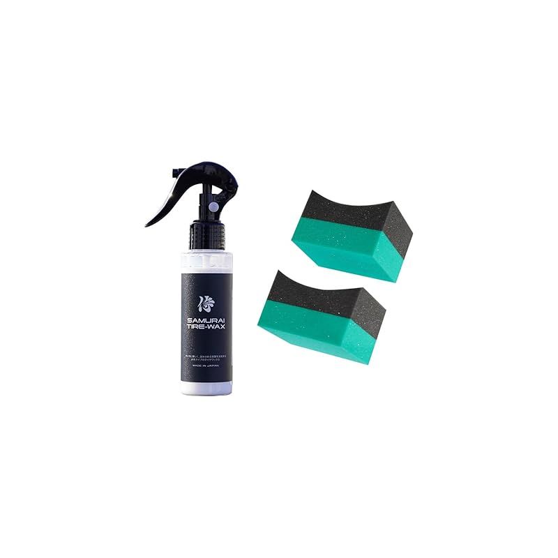 【サムライプロデュース】タイヤワックス 水性 100ml 塗り込み 艶出し コーティング ｜専用スポンジ付｜タイヤ保護 劣化防止 紫外線対策｜自然なツヤ 車 バイク 洗車用品 日本製 1