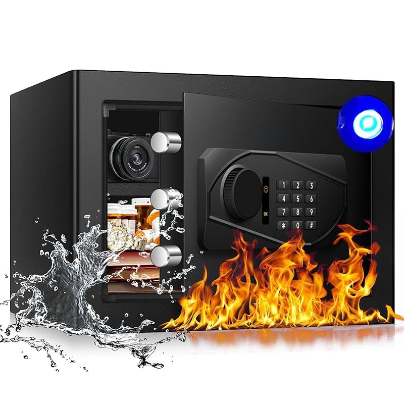 AltiKeep 金庫小型 家庭用 30L テンキー式 電子金庫 耐火書類バッグ