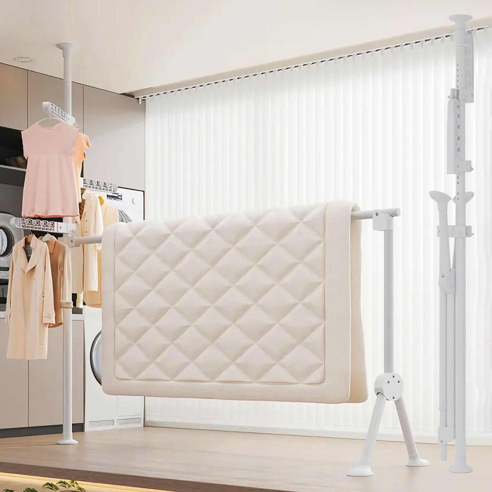 大人気』 個) 3 ハンガー (ホワイト 日本語の取扱説明書付き 調整可能