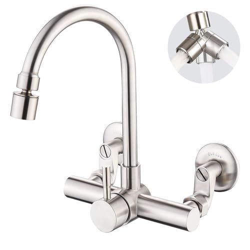 新品 Hefo 混合栓 キッチン水栓 シングルレバー混合水栓 壁付きタイプ 