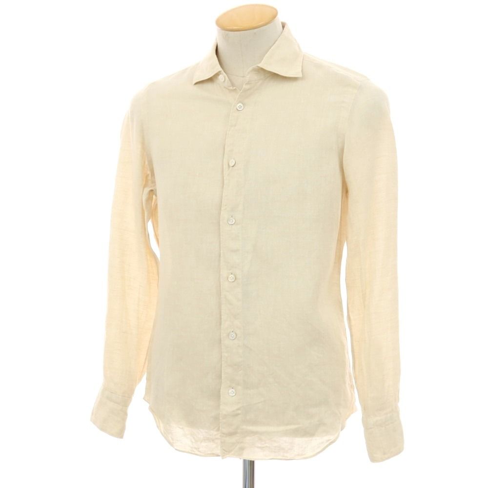 【美品】Finamore フィナモレリネン100% カプリシャツ ベージュ 美品Finamore フィナモレリネン100% カプリシャツ ベージュ Finamore