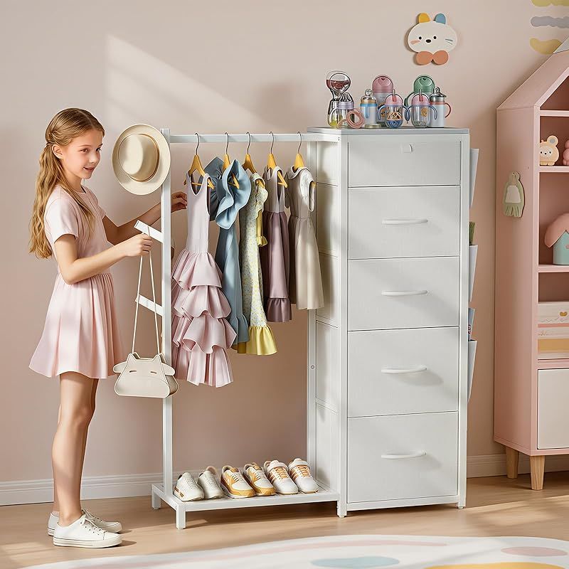 Luxspire ハンガーラック 引き出し付き ハンガーラック 棚付き ワード