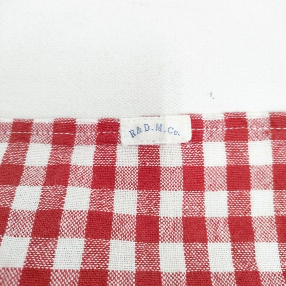 R&D.M.Co- リネン ギンガムチェック エプロン レッド ホワイト