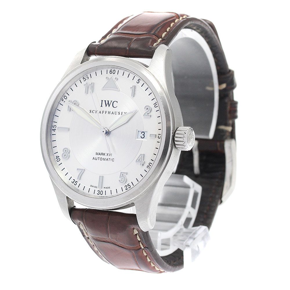  IWC IWC SCHAFFHAUSEN IW325502 スピットファイヤー マークXVI デイト 自動巻き メンズ 保証書付き_940325 抜け感 自動巻き時計 腕時計(アナログ)