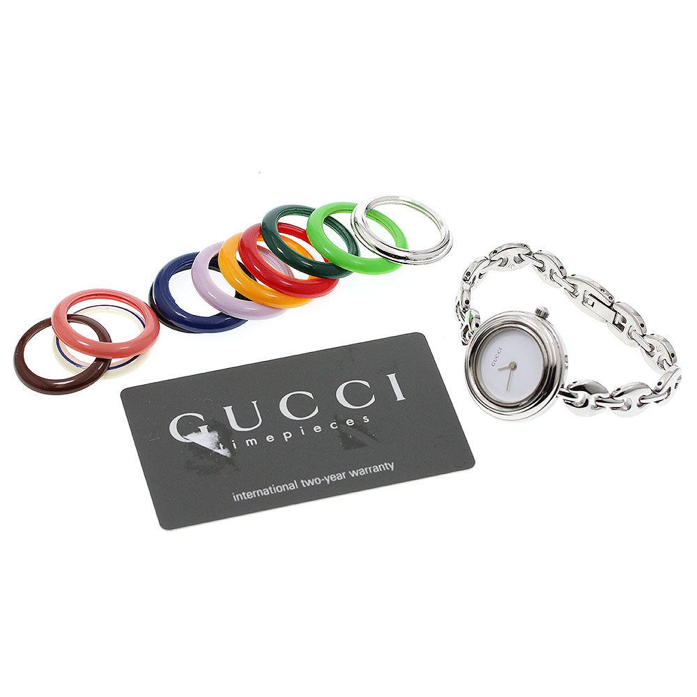 グッチ GUCCI 11/12.2L チェンジベゼル クォーツ レディース 保証書