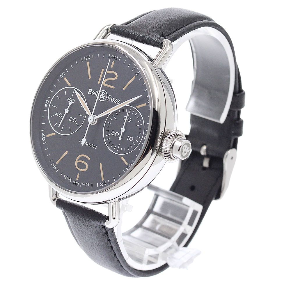  ベル＆ロス Bell＆Ross BRWW1-MP01 ヴィンテージ ワンプッシュ クロノグラフ スモールセコンド 自動巻き メンズ _942578 リブ編み 自動巻き時計 腕時計(アナログ)