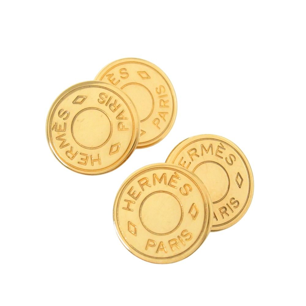 美品 HERMES エルメス セリエ ラウンド チェーン カフス ボタン
