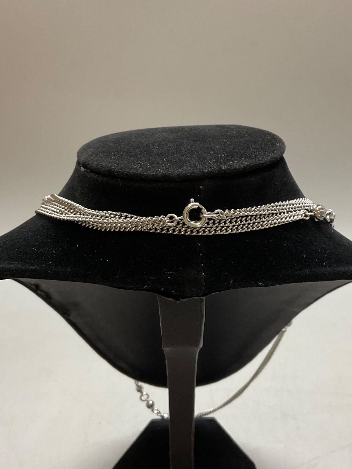 SN1153 ネックレス シルバーカラー チェーンネックレス ビーズ