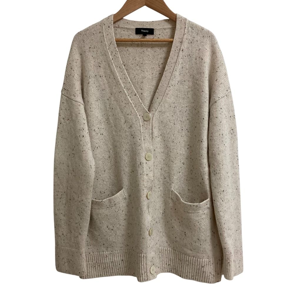 美品 23AW Theory セオリー WOOLCASH DONEGAL BOXY OS CARDI ウール