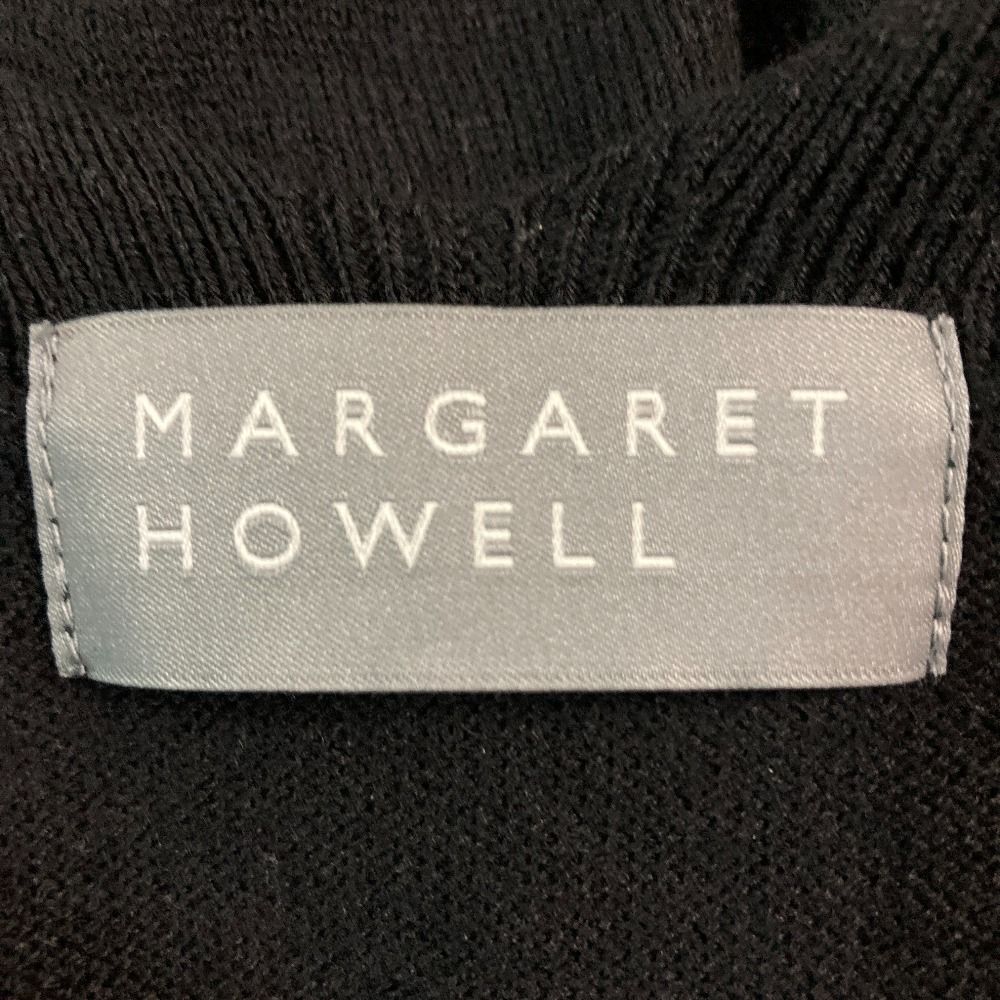 美品 23AW MARGARET HOWELL マーガレットハウエル ウール 襟付き ニット プルオーバー セーター サイズ2 ブラック レディース 古着 中古 USED 美品 23AW MARGARET HOWELL マーガレットハウエル ウール 襟付き