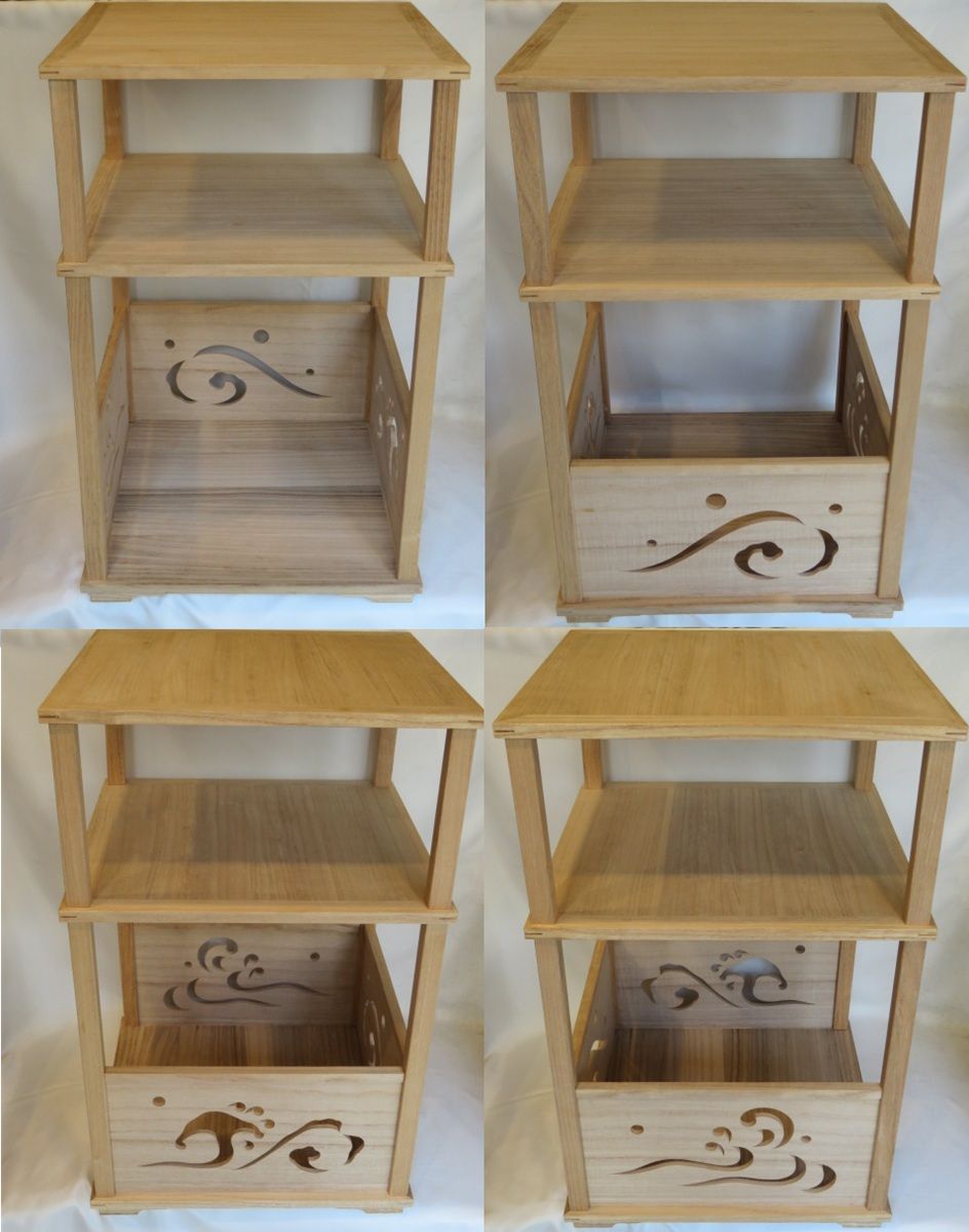 決算）裏千家 淡々斎好写 桐木地 荒磯棚【税込・送料込】【中古・美品