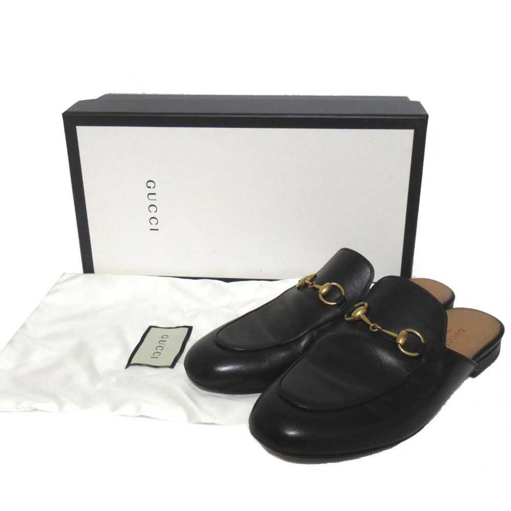 美品 GUCCI グッチ プリンスタウン ホースビット ミュール サンダル