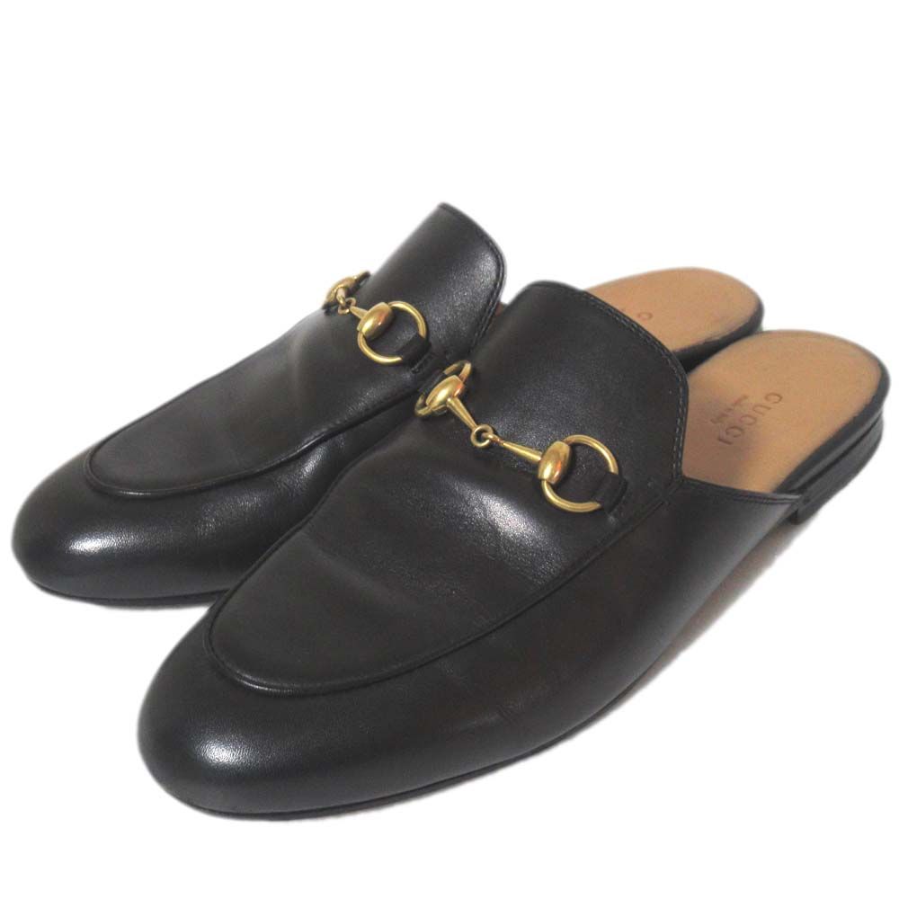 美品 GUCCI グッチ プリンスタウン ホースビット ミュール サンダル
