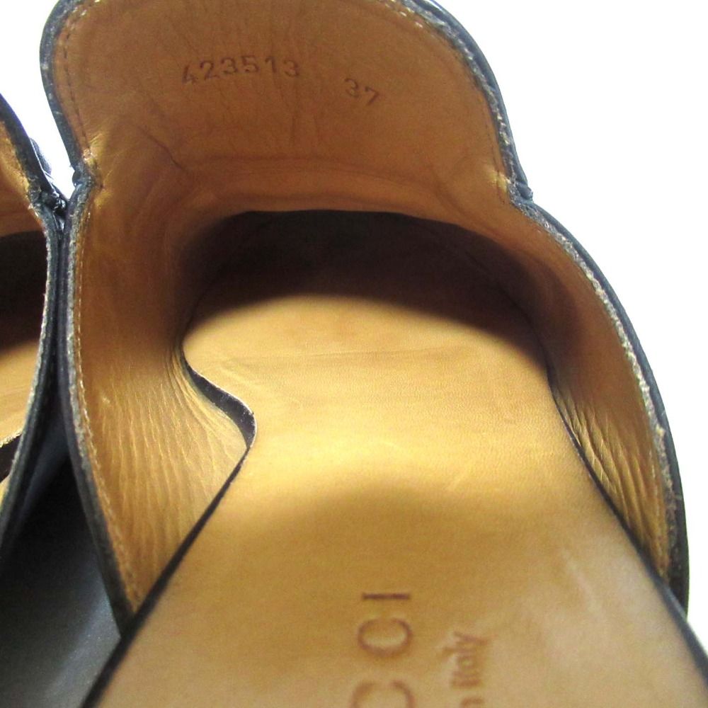 美品 GUCCI グッチ プリンスタウン ホースビット ミュール サンダル