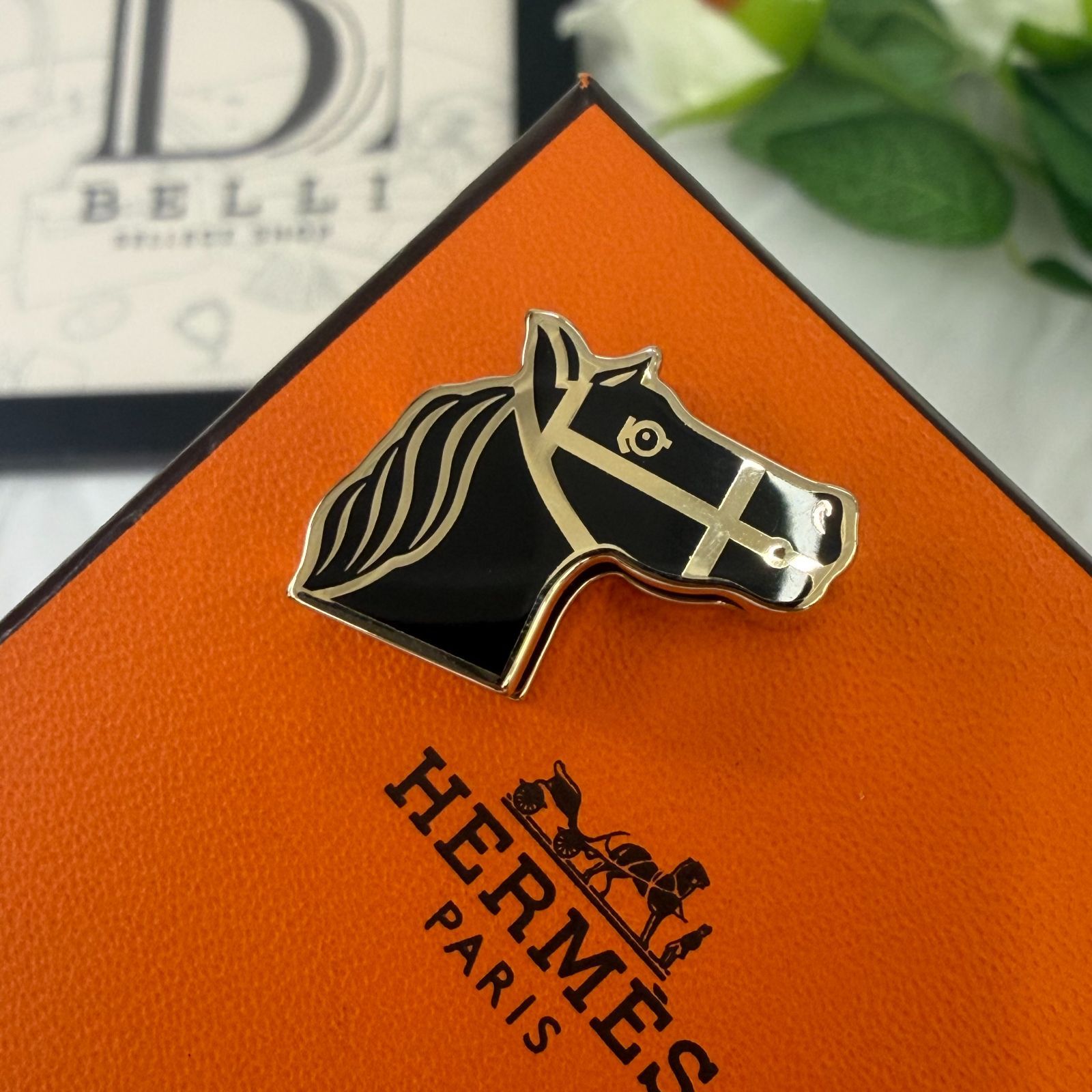 鑑定済み【 美品 】エルメス 《 カドリージュ 》 ブラック ゴールド