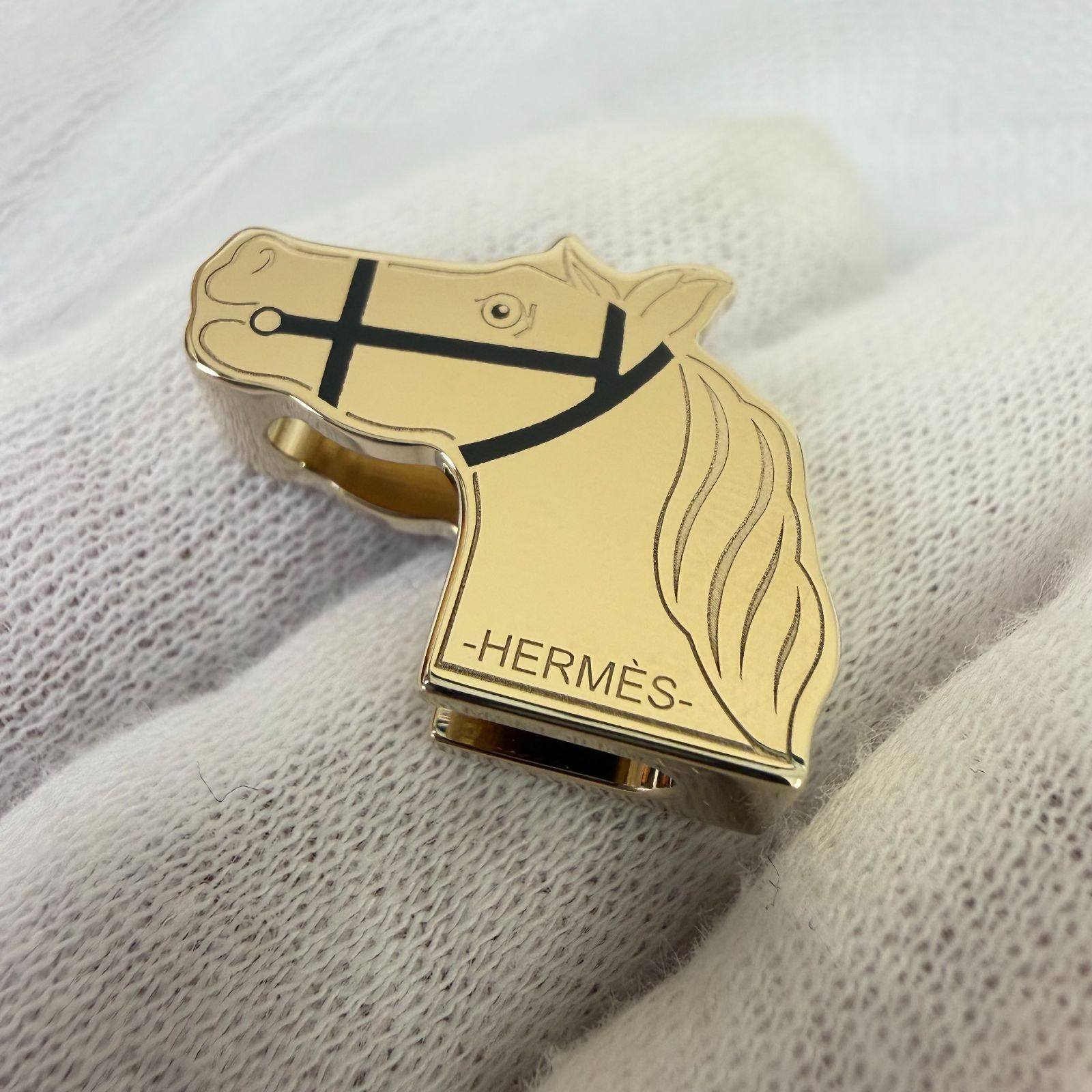 鑑定済み【 美品 】エルメス 《 カドリージュ 》 ブラック ゴールド