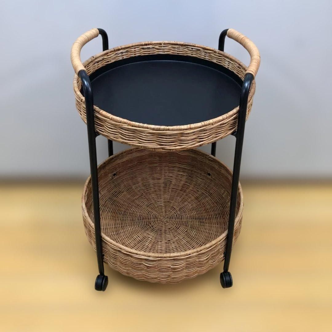 送料無料】IKEA LUBBAN ルッバン ラタン 2段ワゴン 11907 - メルカリ