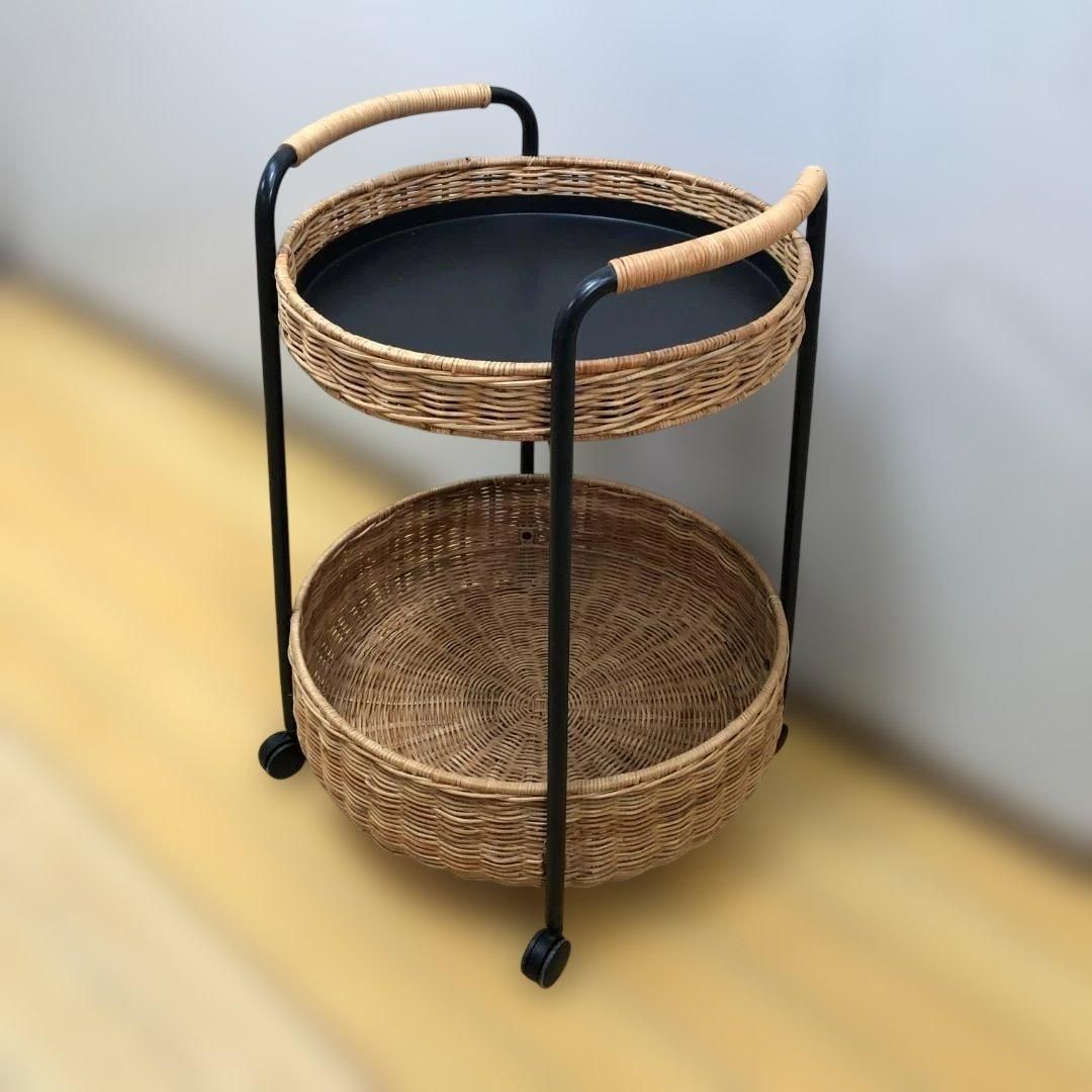 送料無料】IKEA LUBBAN ルッバン ラタン 2段ワゴン 11907 - メルカリ